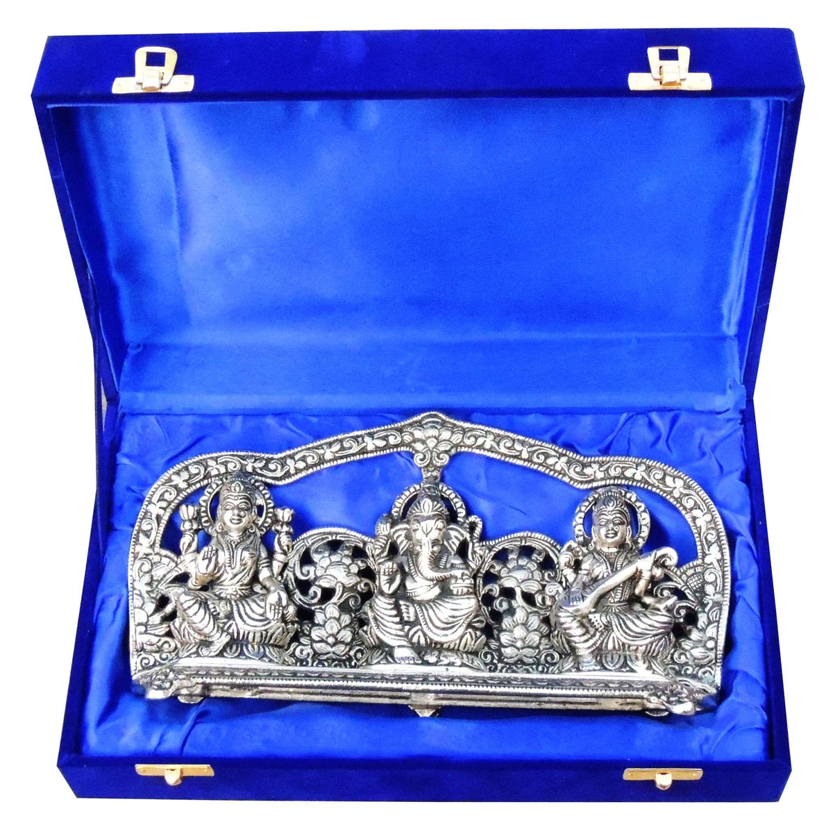 Showpiece Aluminium Laxmi Ganesh & Saraswati ji - 10*2*6 inch (AS069)
