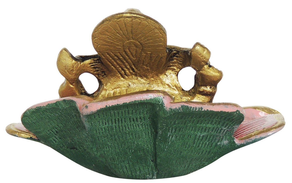 Aluminium Showpiece Ganesh On Kamal Statue - 4.5*4*2.5 Inch (AS097 G)