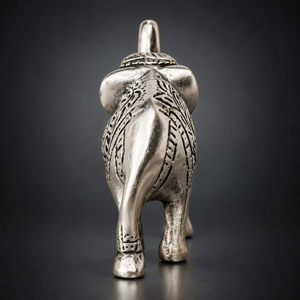 Aluminium Showpiece Elephant Small Statue - 4*1.4*3.2 Inch (AS143 A)