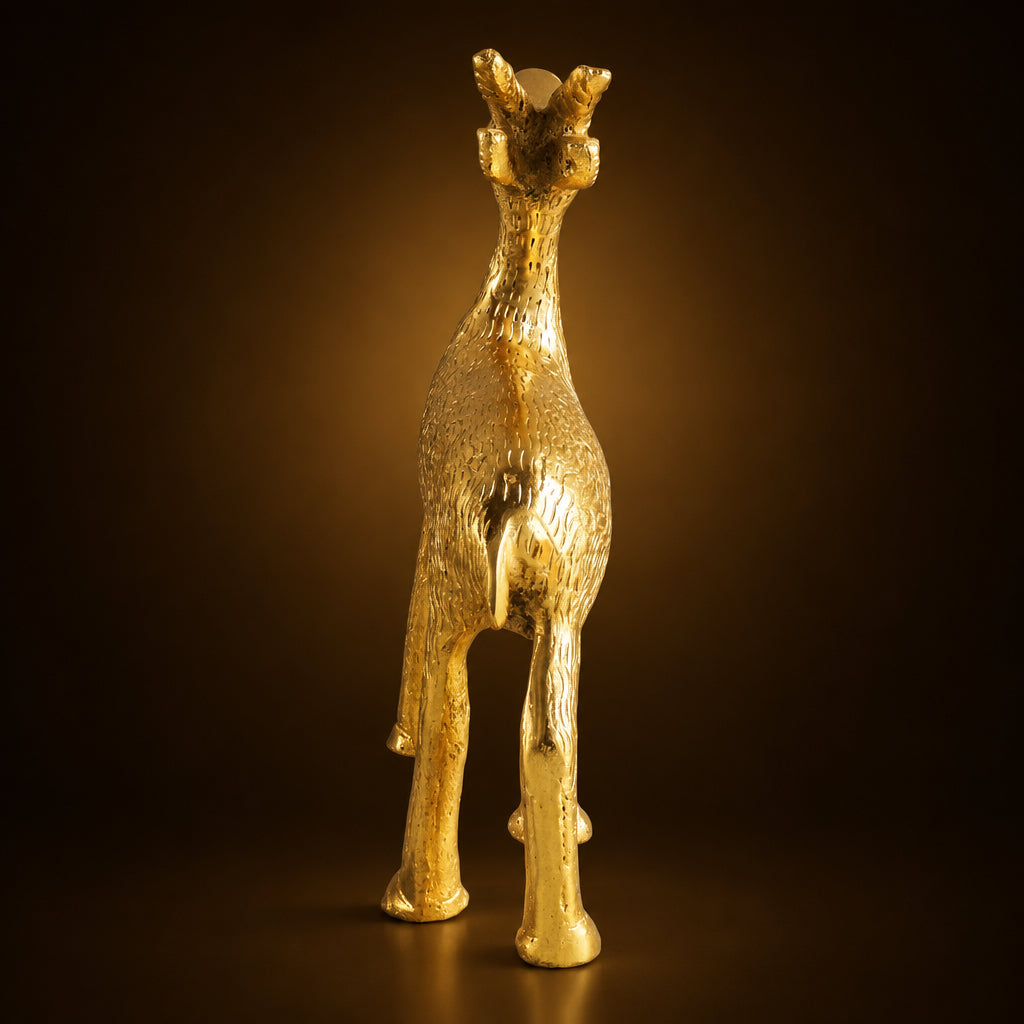 Aluminium Showpiece Gold Deer Statue - 7*2.3*8 Inch (AS216 G)