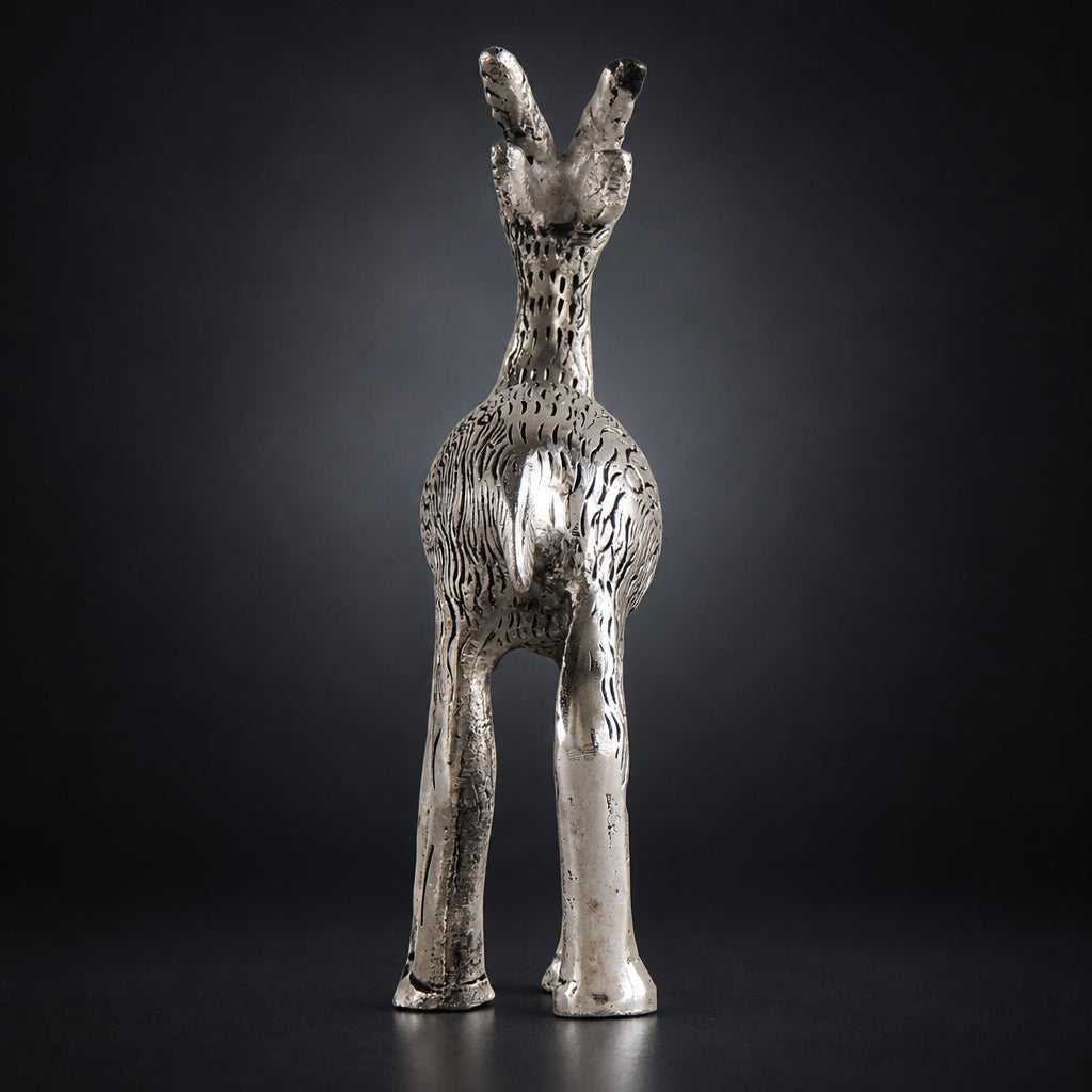 Aluminium Showpiece Deer Silver Statue - 7*2.3*8 Inch (AS216 S)