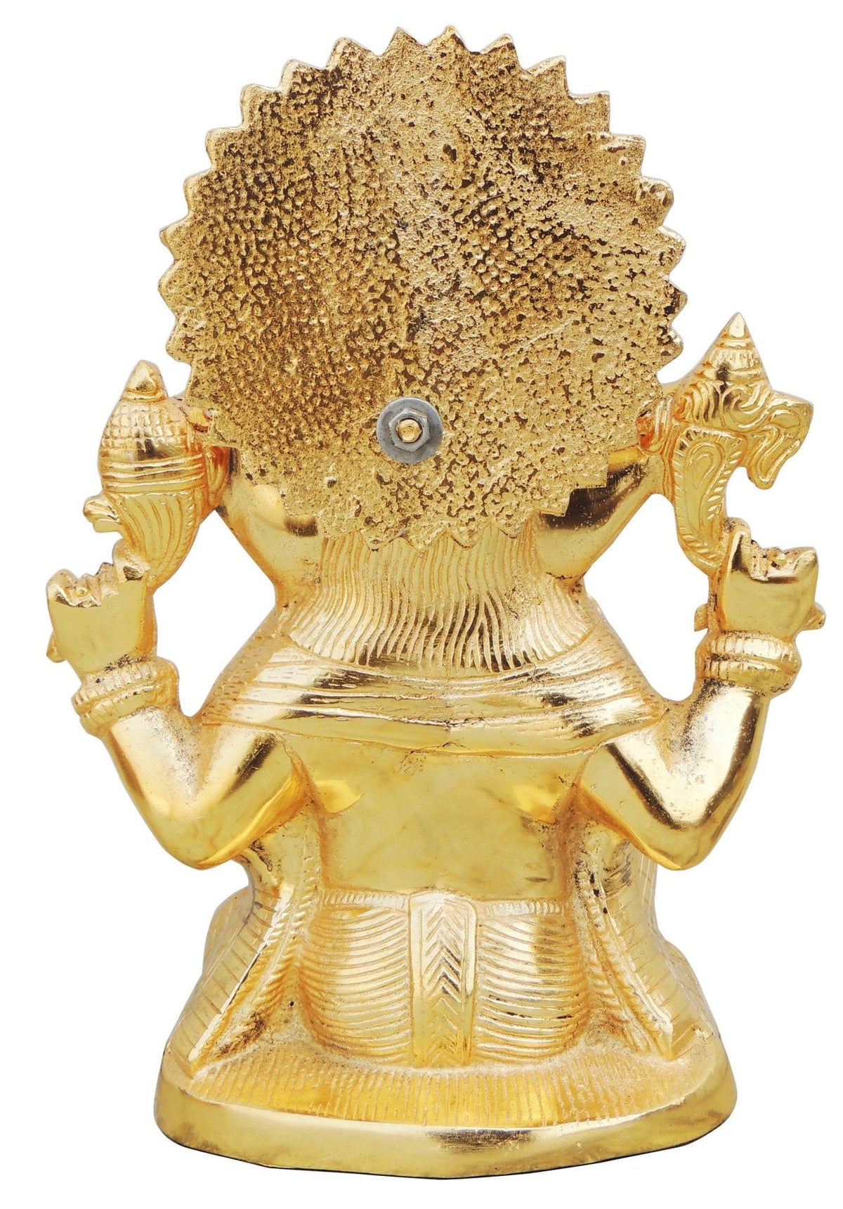 Aluminium Showpiece Ganesh Ji Statue With Gold Finish - 6.8*4.3*9.4 inch (AS244 G)