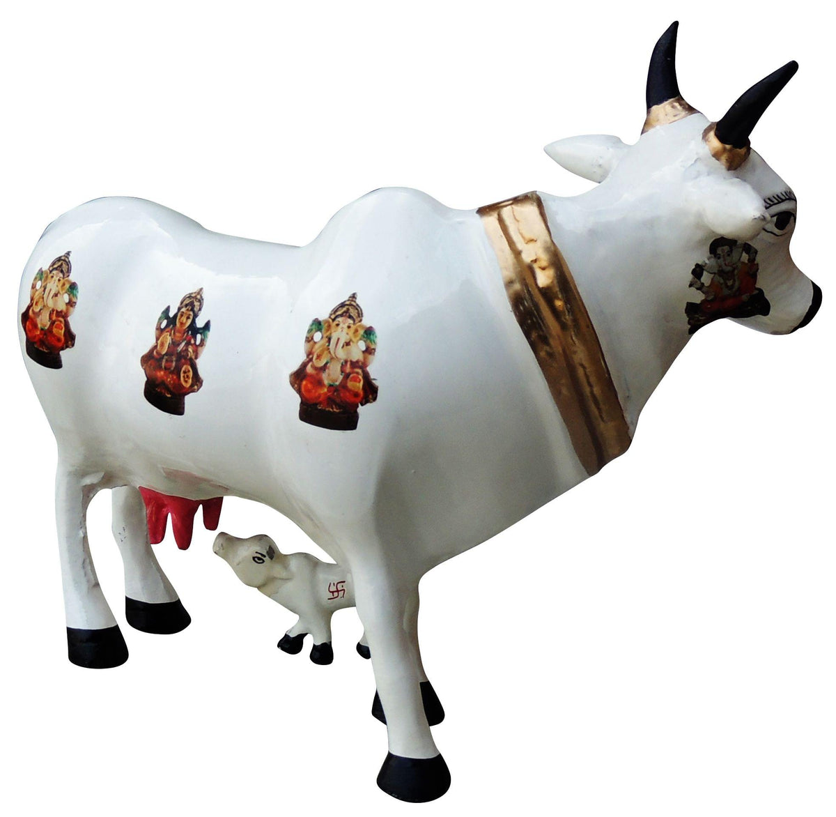 Showpiece Cow & Calf Statue In White - 13*4*11 inch (AS252 D)