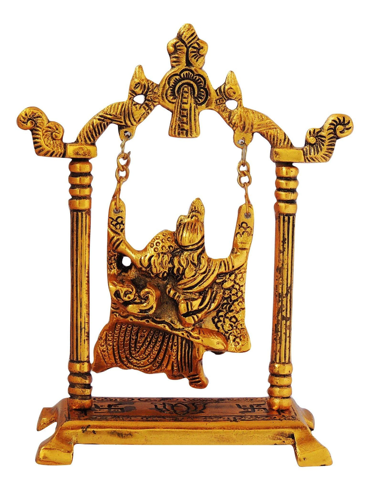 Showpiece Radha Krishna Statue With Jhula - 5.6*2.5*7.5 inch (AS282 G)
