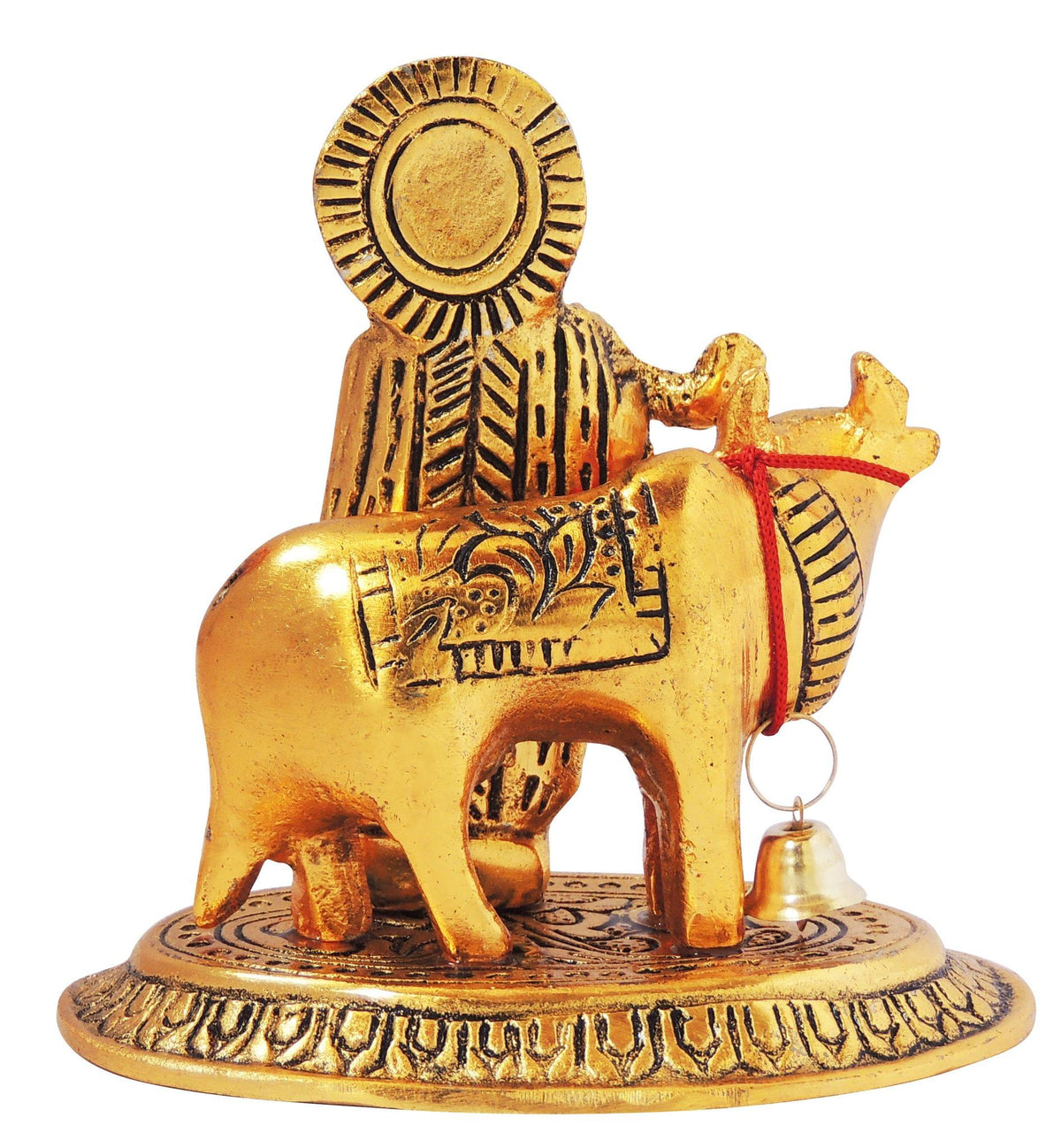 Showpiece Krishna With Cow Statue - 4*2.5*4 inch (AS287 G)