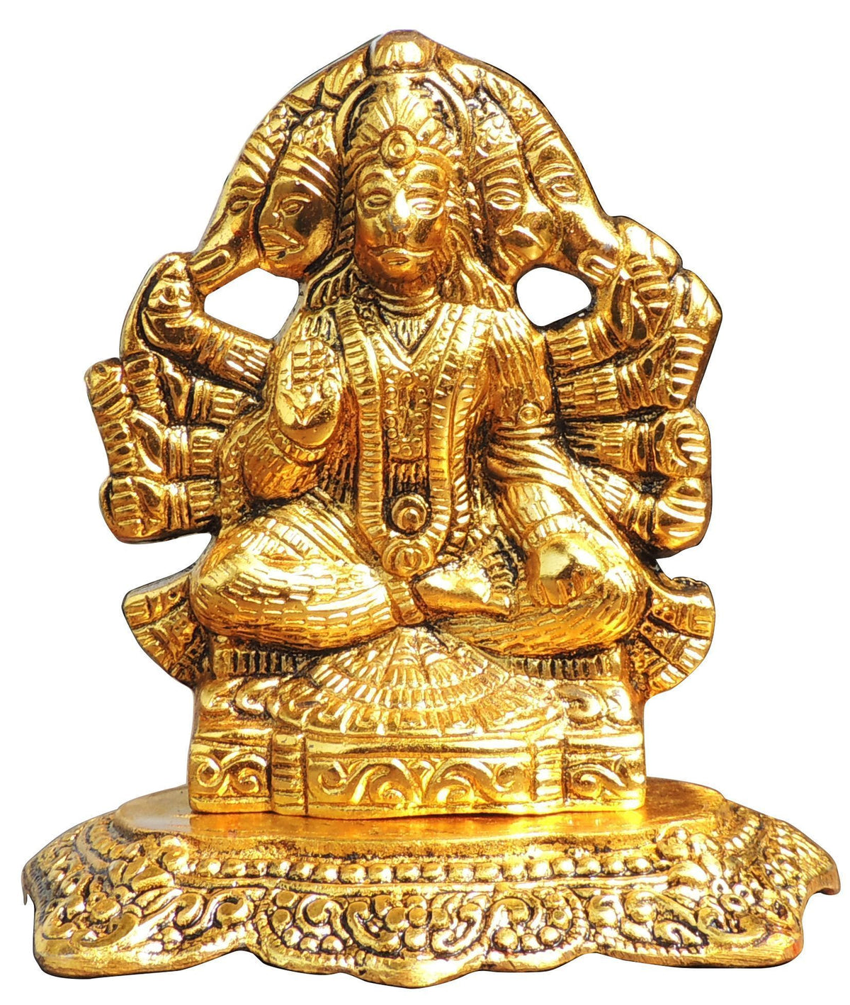 Aluminium Showpiece Panchmukhi Hanuman Ji Statue idol - 5.3*3.5*5.8 Inch (AS364 G)