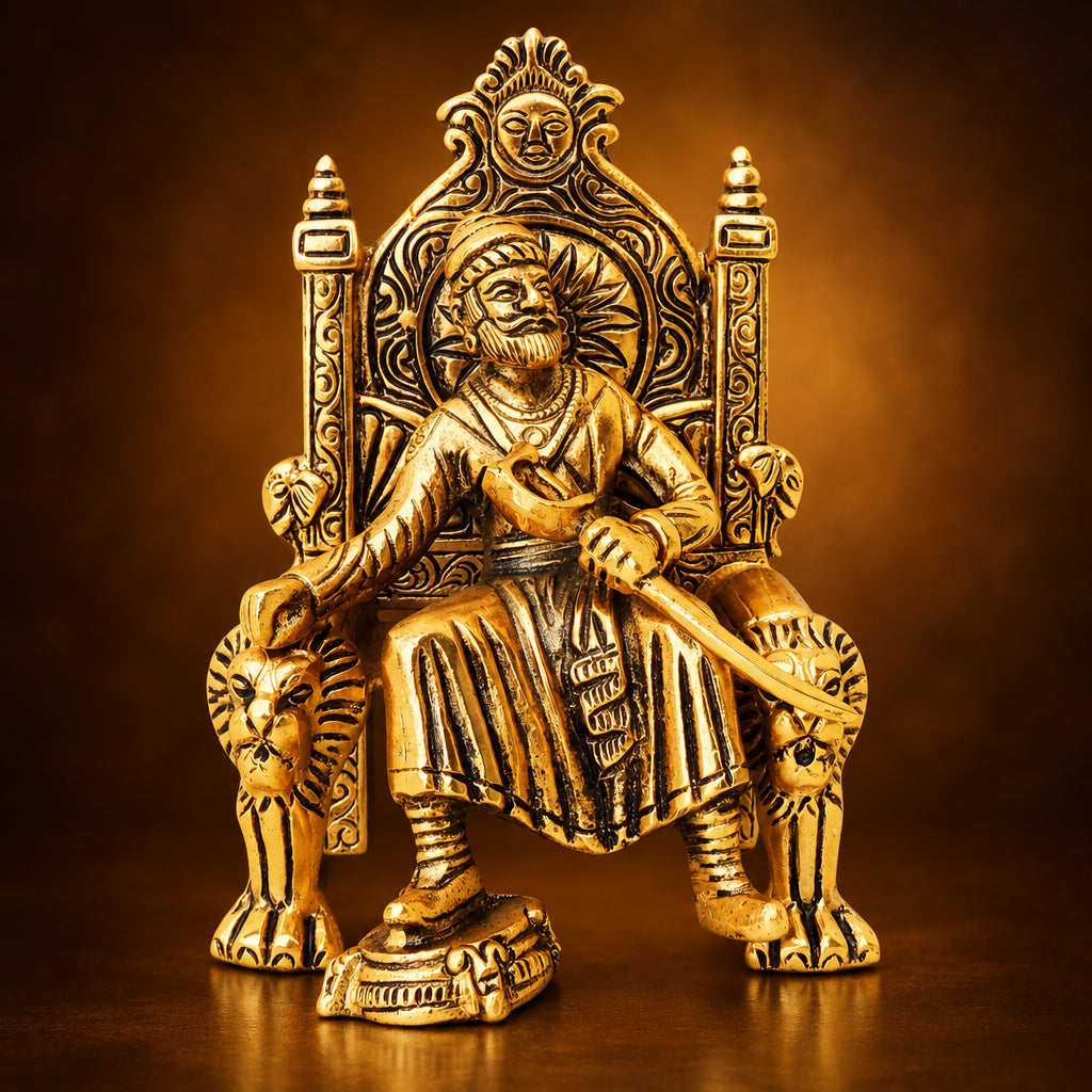 Showpiece Chhatrapati Shiv Ji Maharaja Statue - 4.5*3.6*6.3 inch (AS368 G)