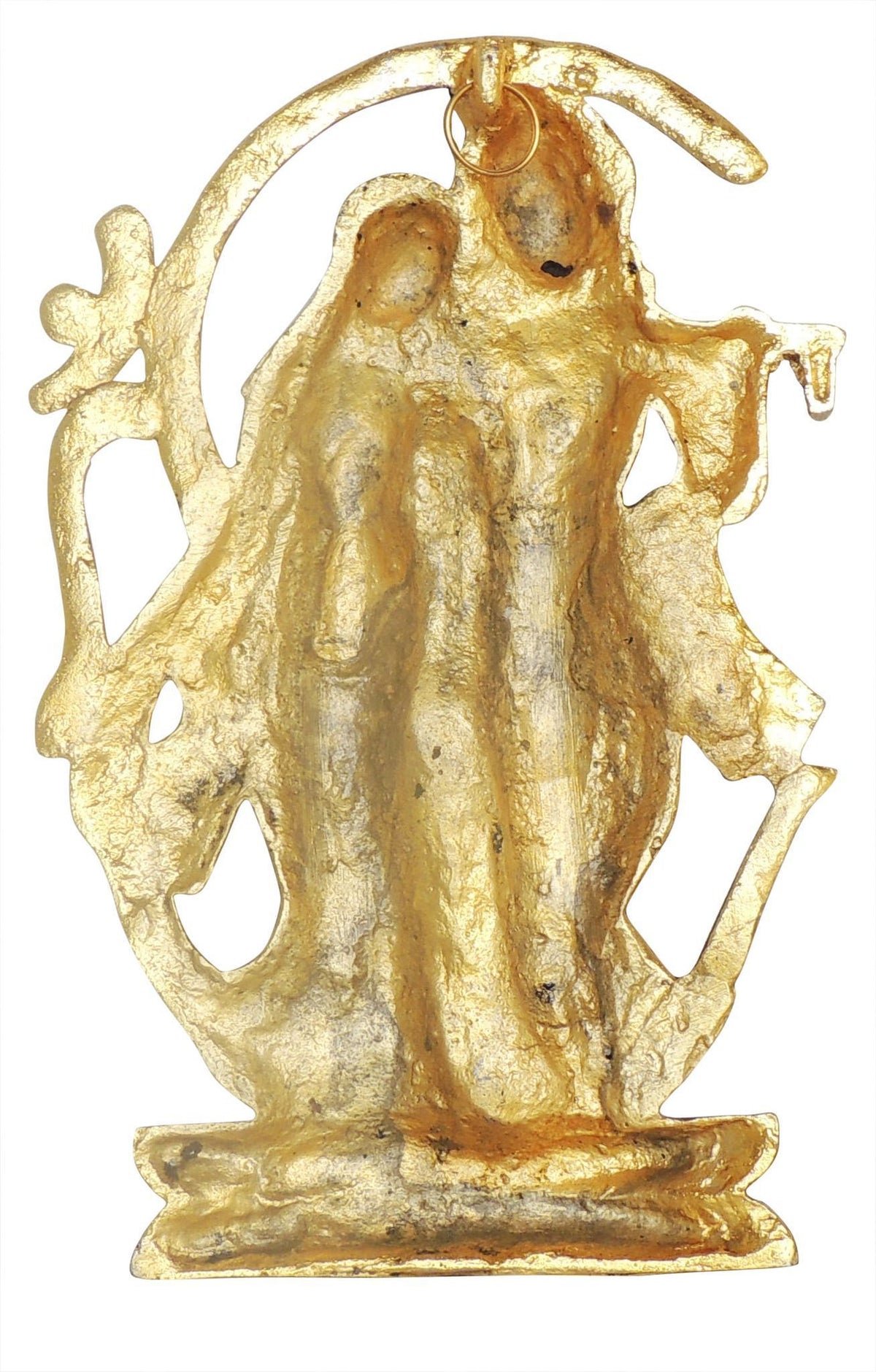 Aluminium Showpiece Wall Hanging Radhak Krishna Om Statue - 7*1*10.5 Inch (AS450 G)