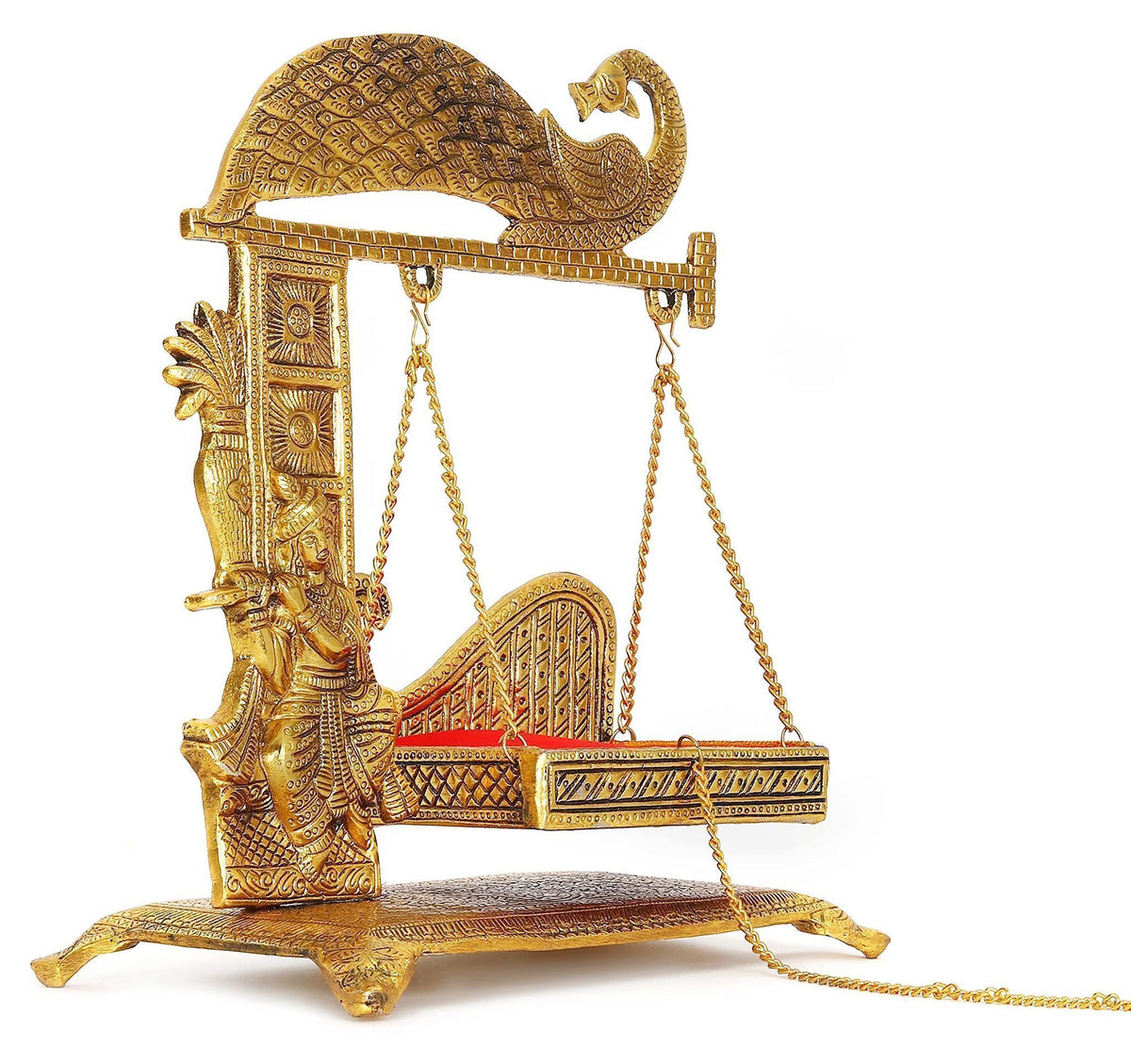 Aluminium Showpiece Krishna With Jhula Statue - 10.5*6.2*13.5 Inch (AS458 K)
