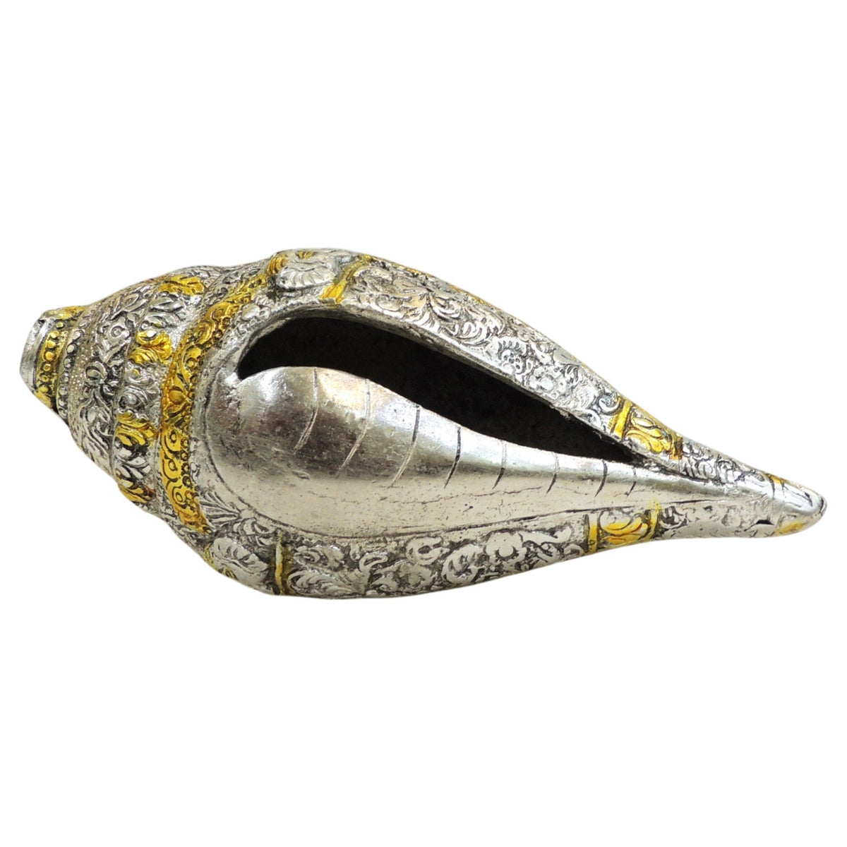 Aluminium Showpiece Shank Ganesh Statue - 9*4*4 Inch (AS536 T)