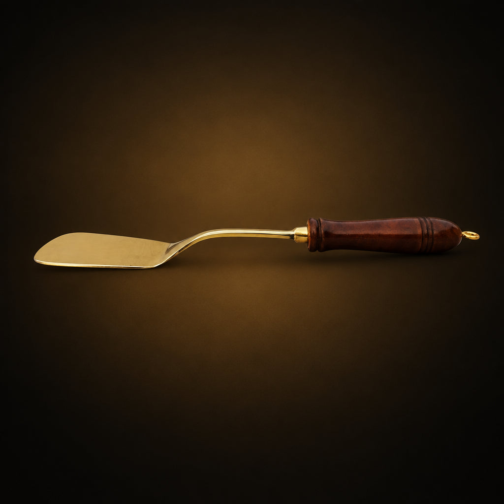 Brass Palta With Wooden Handle - 14*3*1 Inch (BC178 F)