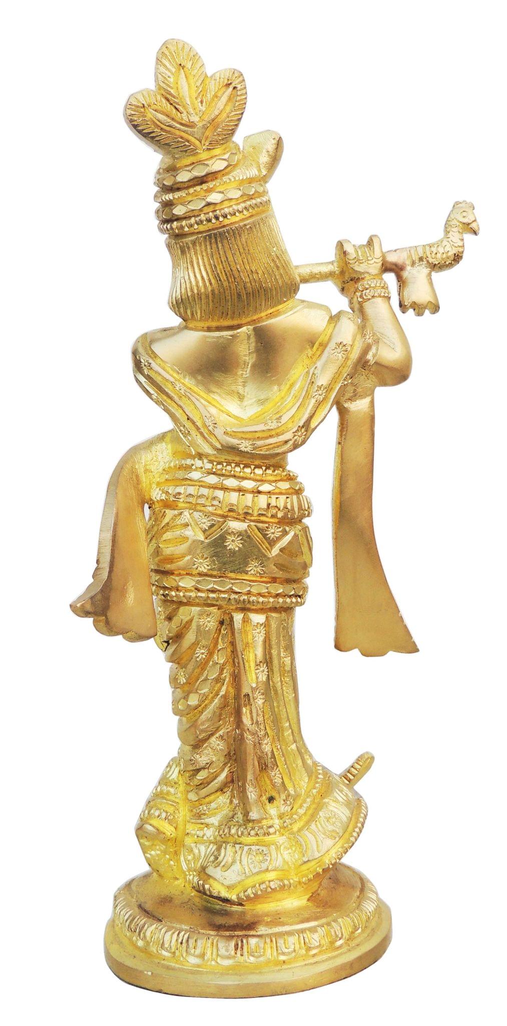 Brass Showpiece Krishna Super Fine Statue - 4.4*2.7*7.5 Inch (BS017)
