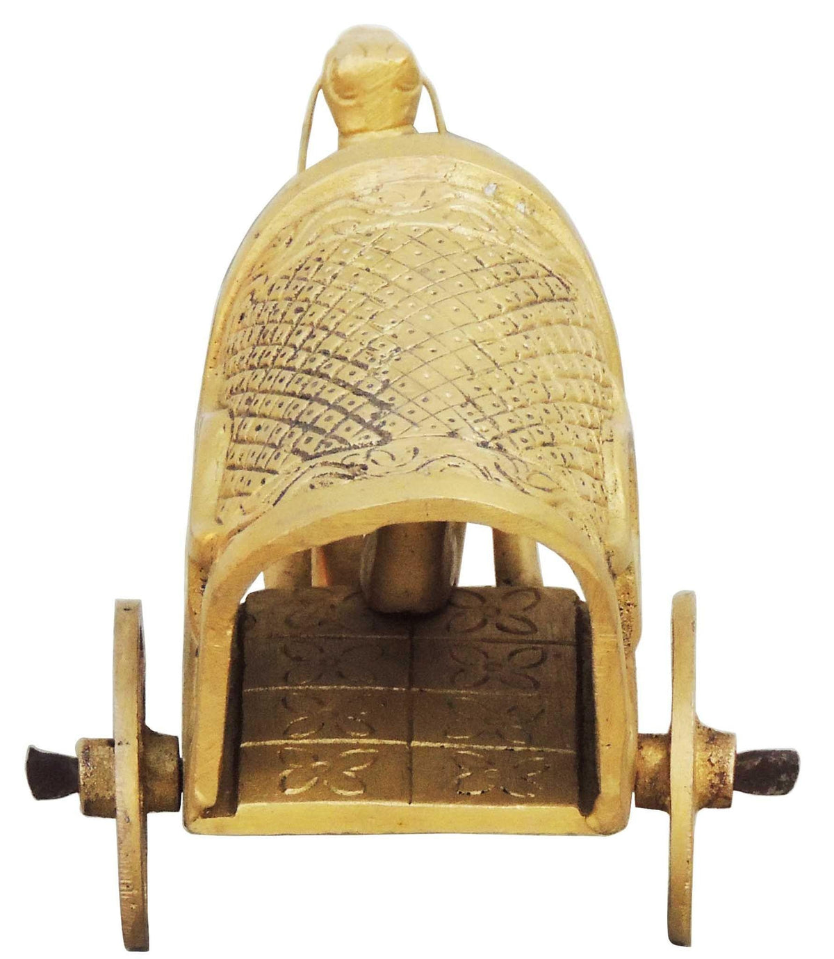 Brass Showpiece Camel Cart Roof Statue - 5*2.5*3 Inch (BS087)