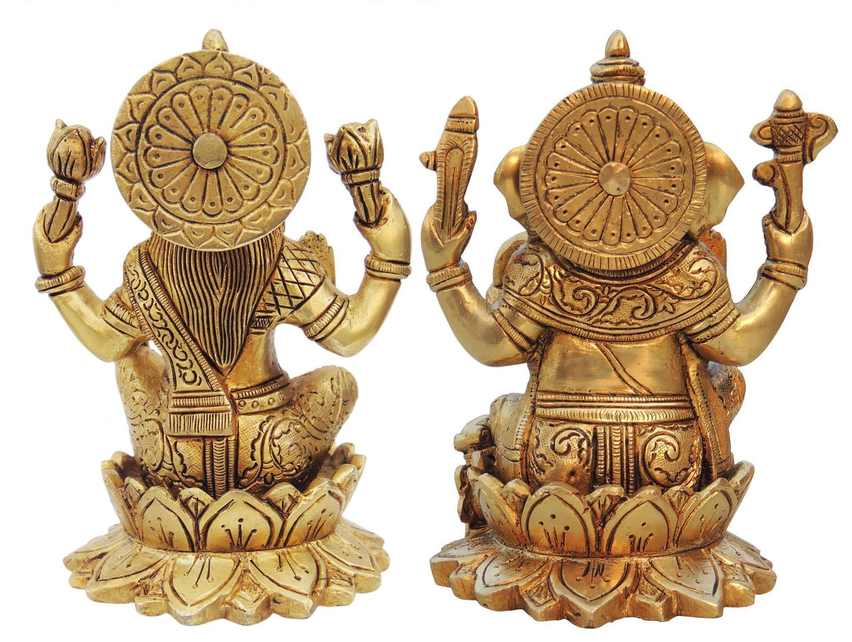 Brass Showpiece Laxmi Ganesh Pair God Idol Statue (BS1001)