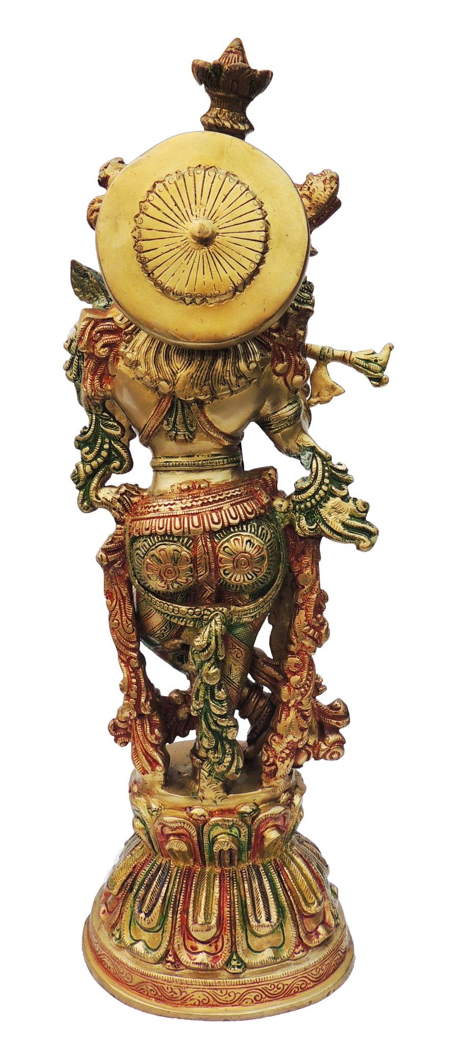 Brass Showpiece Krishna Statue - 6.5*5*20 Inch (BS1015 E)