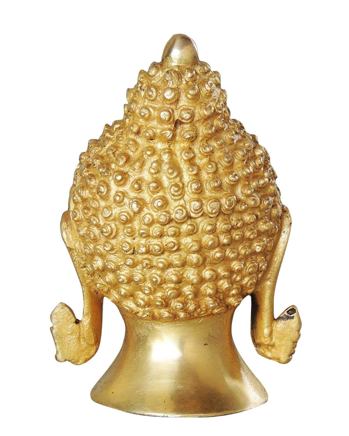 Brass Showpiece Buddha Head Statue - 4*2.5*5.8 inch (BS1029 B)