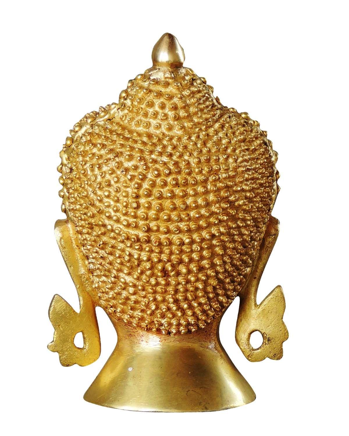 Brass Showpiece Buddha Head Big Statue - 6*3.4*8.5 inch (BS1029 D)