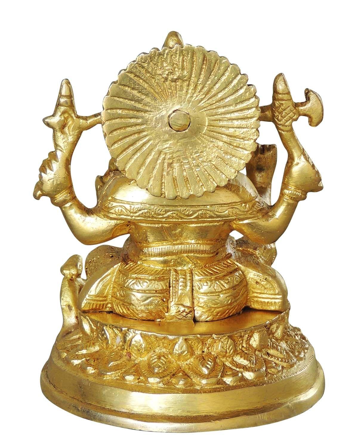Brass Showpiece Ganesh Ji God Idol Statue - 4*4*5.5 inch (BS1040 G)