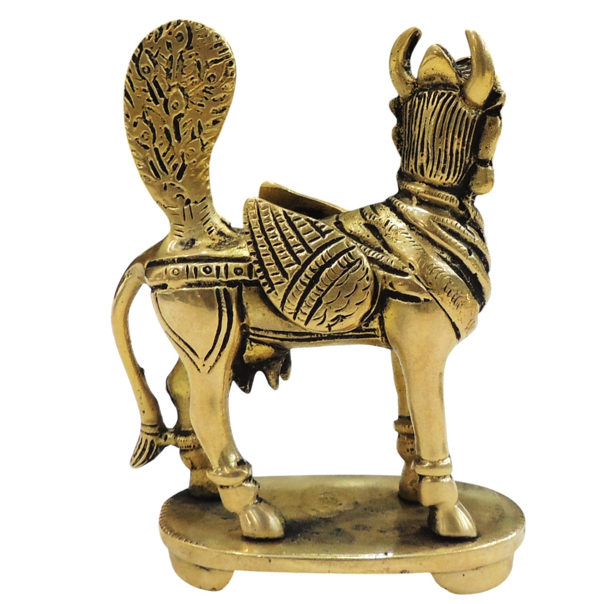 Brass Showpiece Kamdhenu Cow God Idol Statue - 3.5*2*4.2 Inch (BS1052 D)