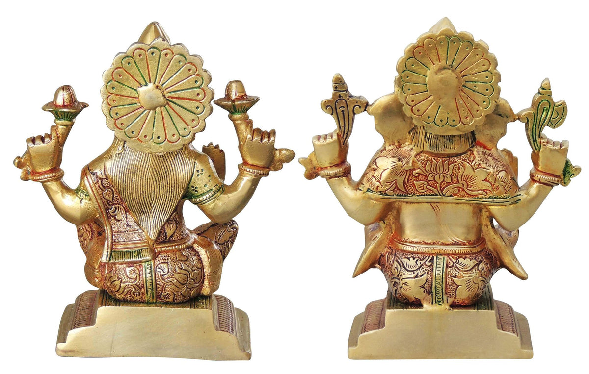 Brass Showpiece Laxmi Ganesh Pair God Idol Statue (BS1063)