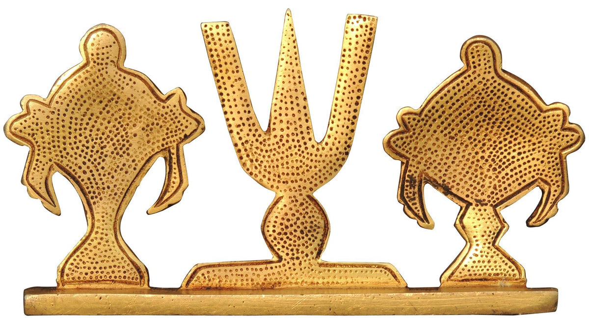 Brass Showpiece Shankh Chakra Namah God Idol Statue - 6*1*3 Inch (BS1072 Y)