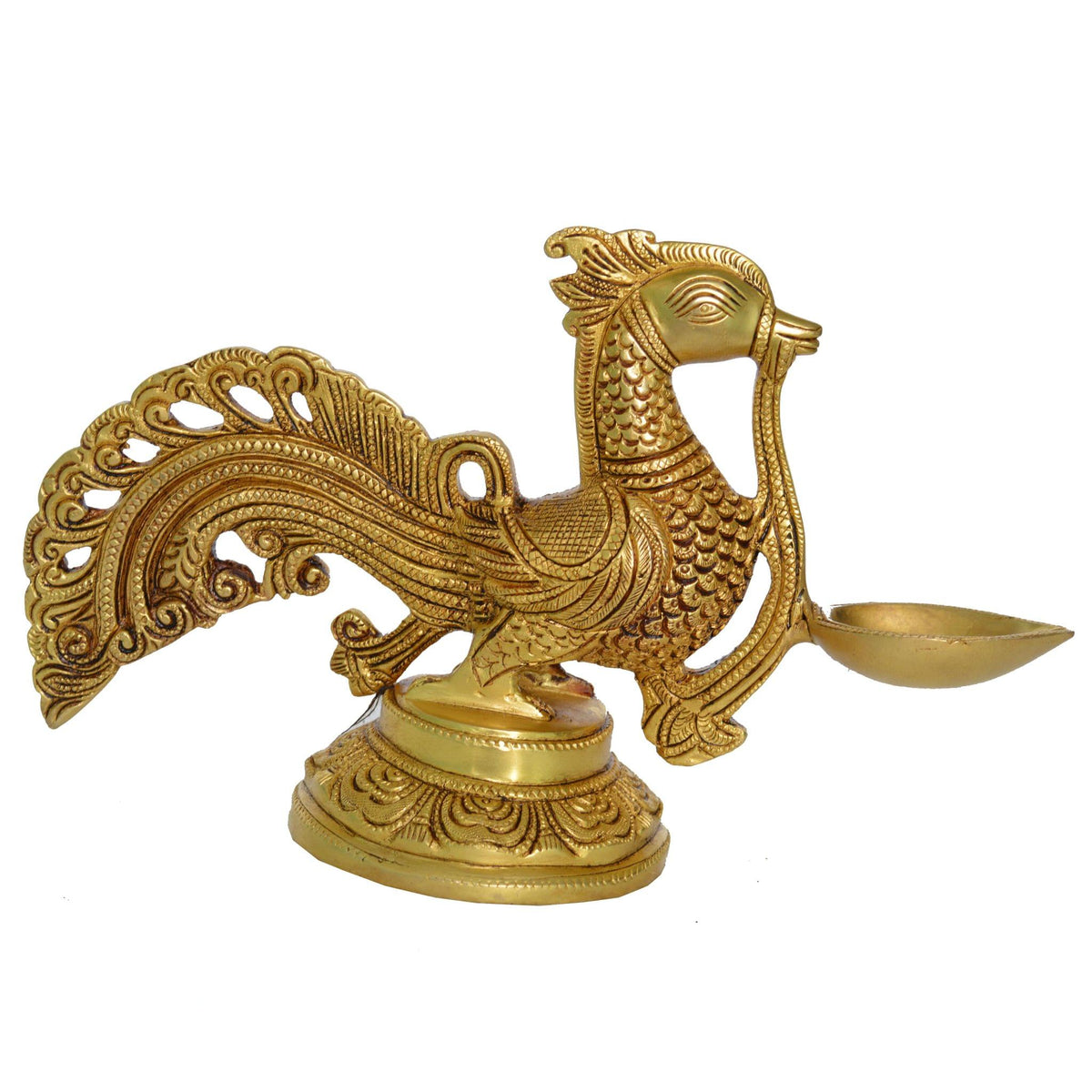 Brass Cock (Murga) Oil Lamp Deepak - 10.4*3.6*6.4 inch (BS1158 A)
