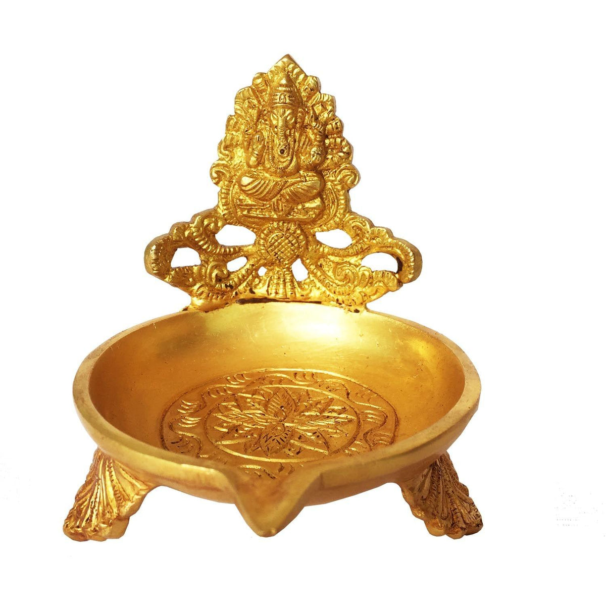 Brass Table Decor Ganesh Oil Lamp Deepak - 4*4*4 inch (BS1160 G)