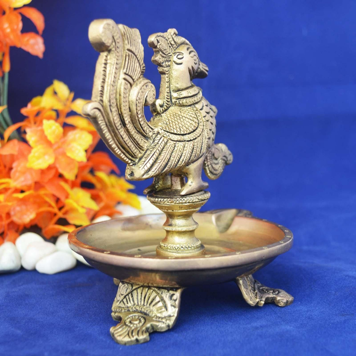 Brass Cock (Murga) Oil Lamp Deepak - 5*4*5.2 inch (BS1162 A)