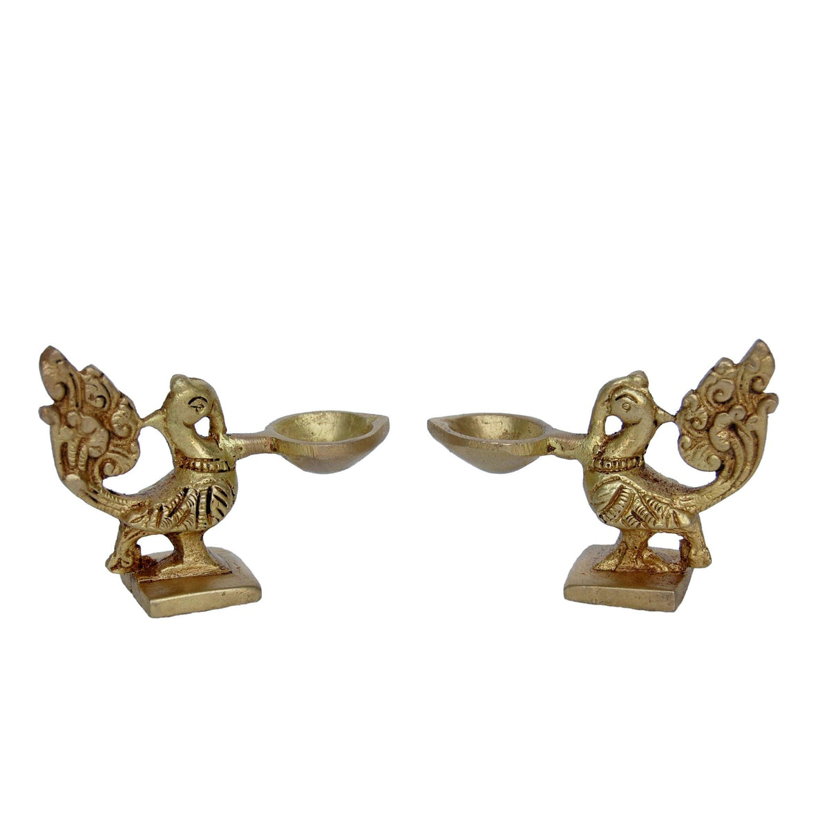 Brass Pair of Bird Oil Lamp Deepak - 3.1*1.2*2.4 inch (BS1171 A)