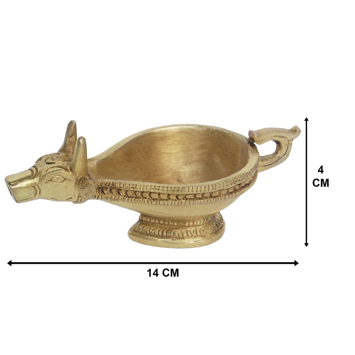 Brass Table Decor Nandi Oil Lamp Deepak - 2.5*5.5*2.5 inch (BS1182 A)