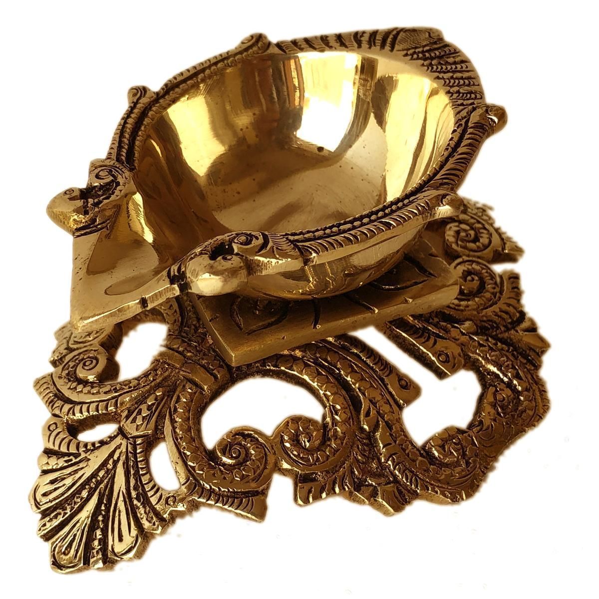 Brass Table Decor Oil Lamp Deepak - 5.2*3.8*2.4 inch (BS1194 A)