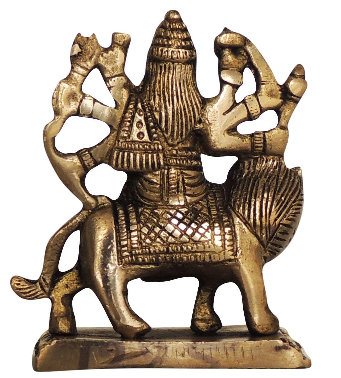 Brass Showpiece Durga Ji God Idol Statue - 3.3x1.5x4 Inch (BS1225 A)