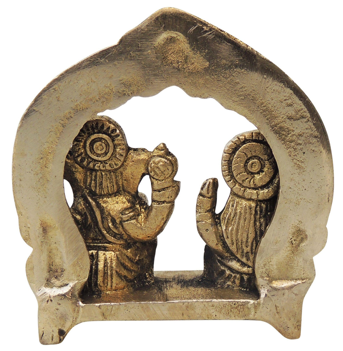 Brass Showpiece Laxmi Ganesh Statue - 2.6*1*3 Inch (BS1233 A)