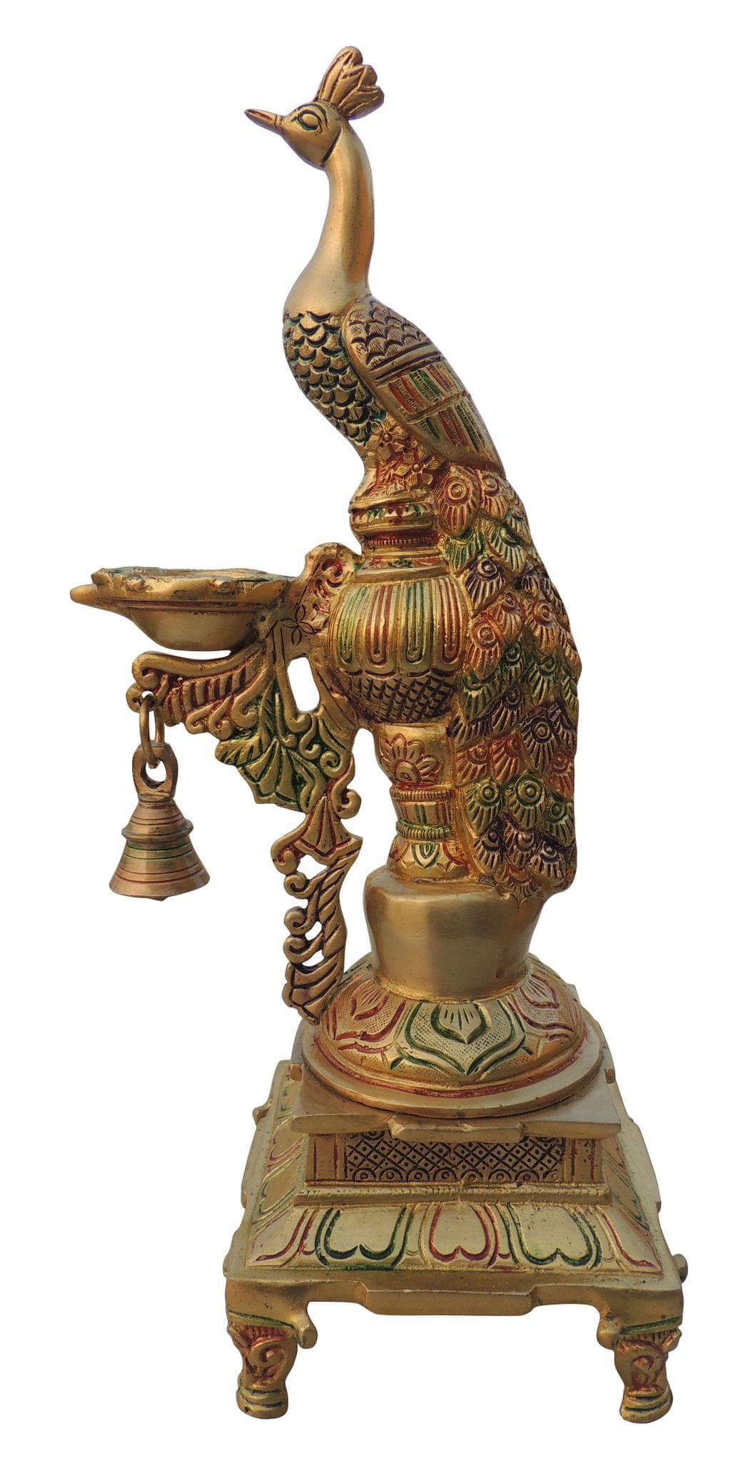 Brass Table Decor Oil Lamp, Deepak - 5.5*5.5*15 Inch (BS1255 D)