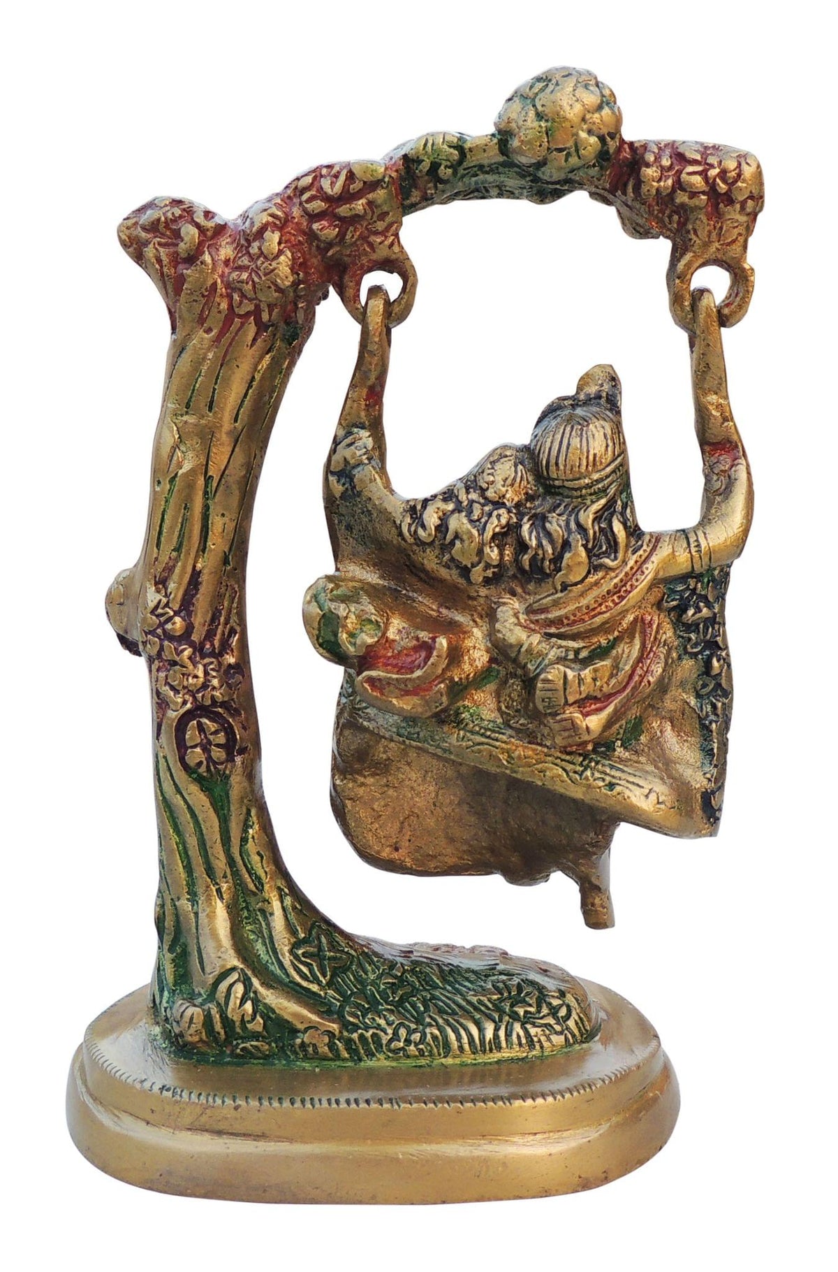 Brass Showpiece Radha Krishna Statue With Tree - 4.3*3*7 Inch (BS1256 C)