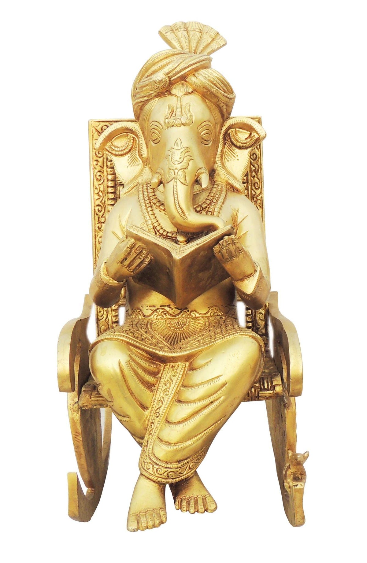 Brass Showpiece Chair Ganesh Statue - 7*11*16 inch (BS1262 E)