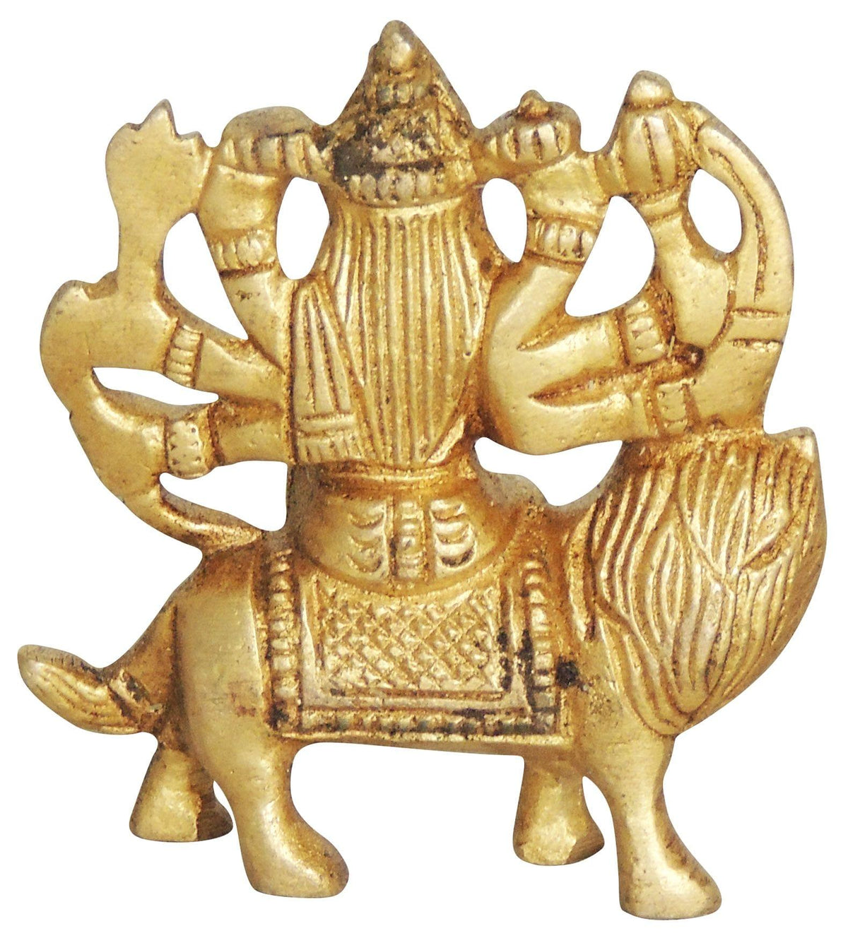 Brass Showpiece Durga Ji God Idol Statue - 2x0.6x2.1 Inch (BS1272 C)