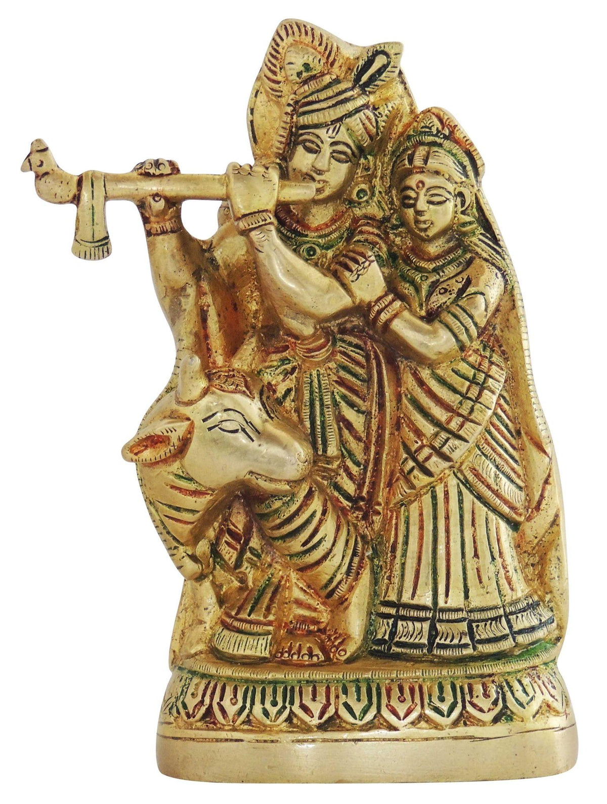 Brass Showpiece Radha Krishna Statue - 4*1.2*6 Inch (BS1275 C)