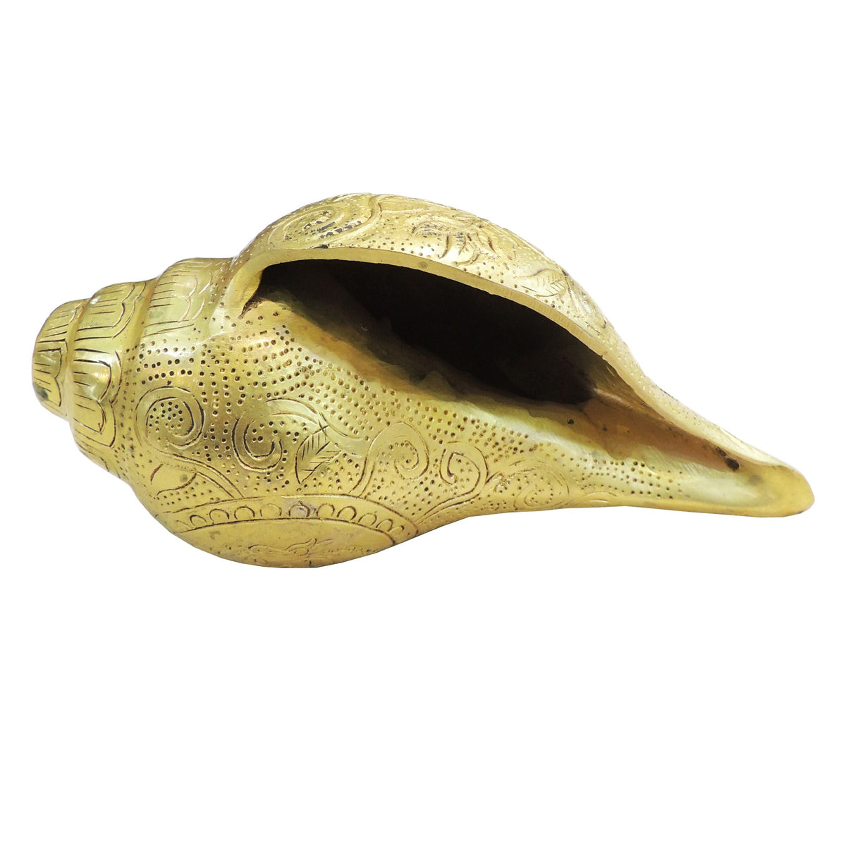 Brass Shankh Conch Shell Idol - Pooja Room Decor - 7*3.5*3 Inch (BS1277 D)
