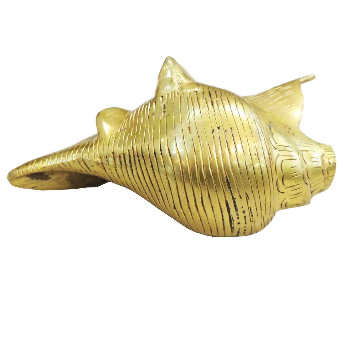 Brass Shankh Conch Shell Idol - Religious Showpiece - 6*4.5*3 Inch (BS1277 E)