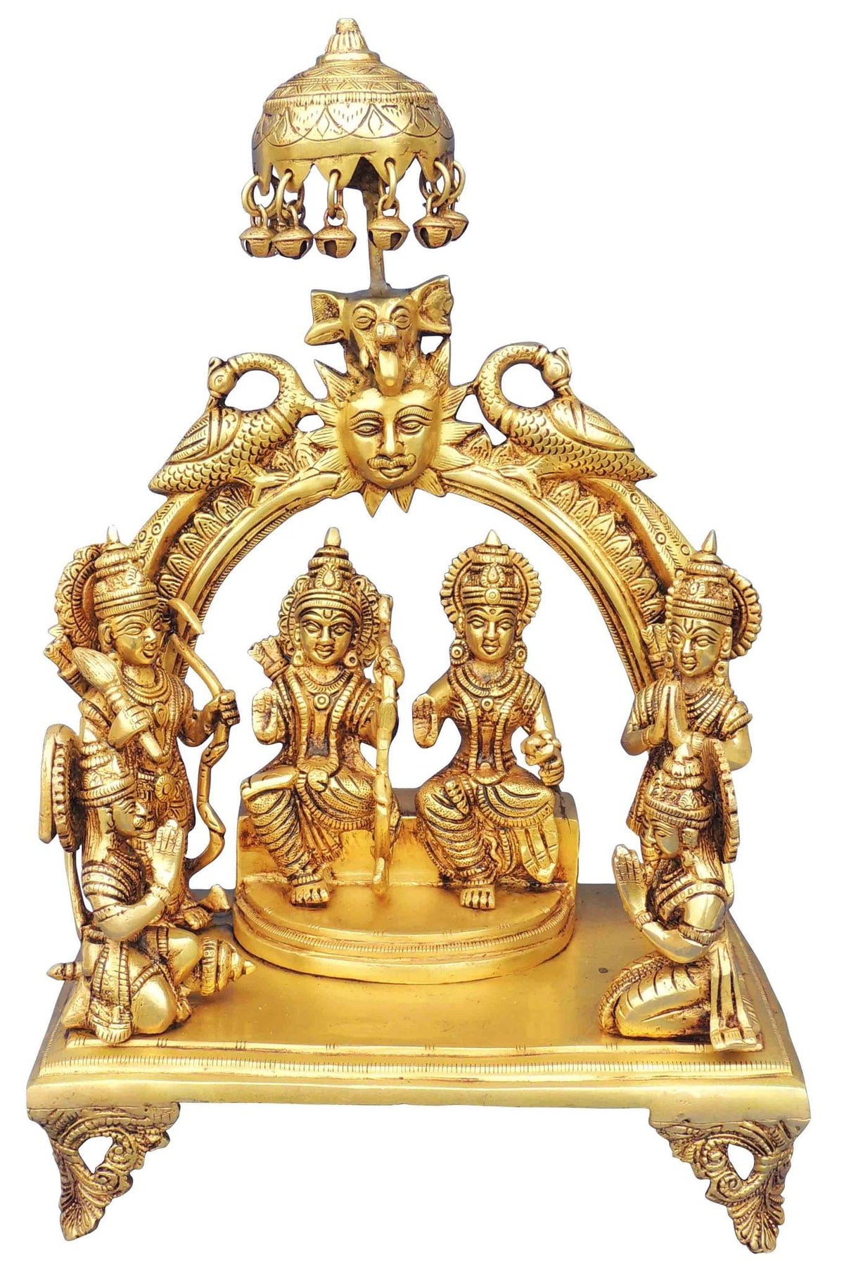 Brass Showpiece Ram Darbar God Idol Statue - 4*1.6*4.2 Inch (BS1394 C)