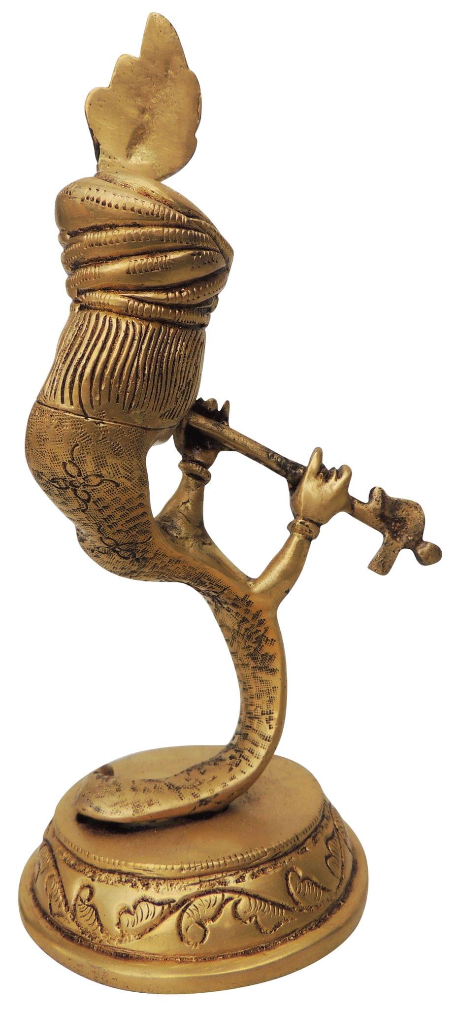Brass Showpiece Krishna God Idol Statue - 4*3.6*9 Inch (BS1318 C)