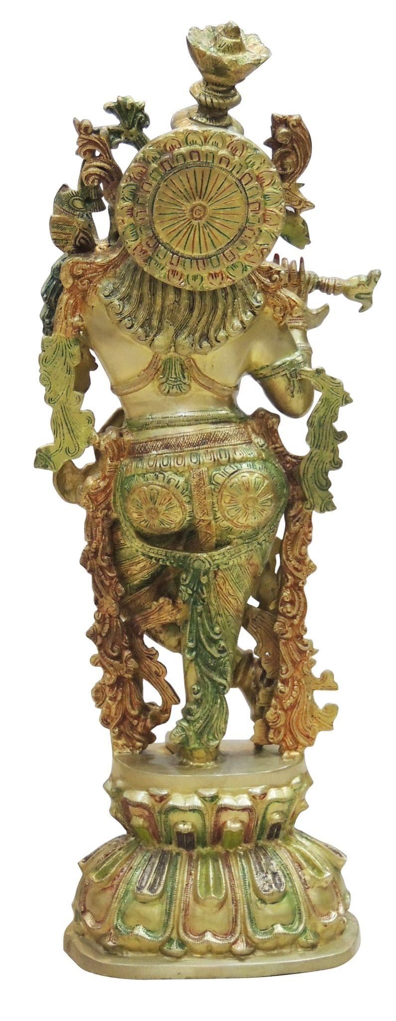 Brass Showpiece Krishna Statue - 11*8*32.5 Inch (BS1346 D)