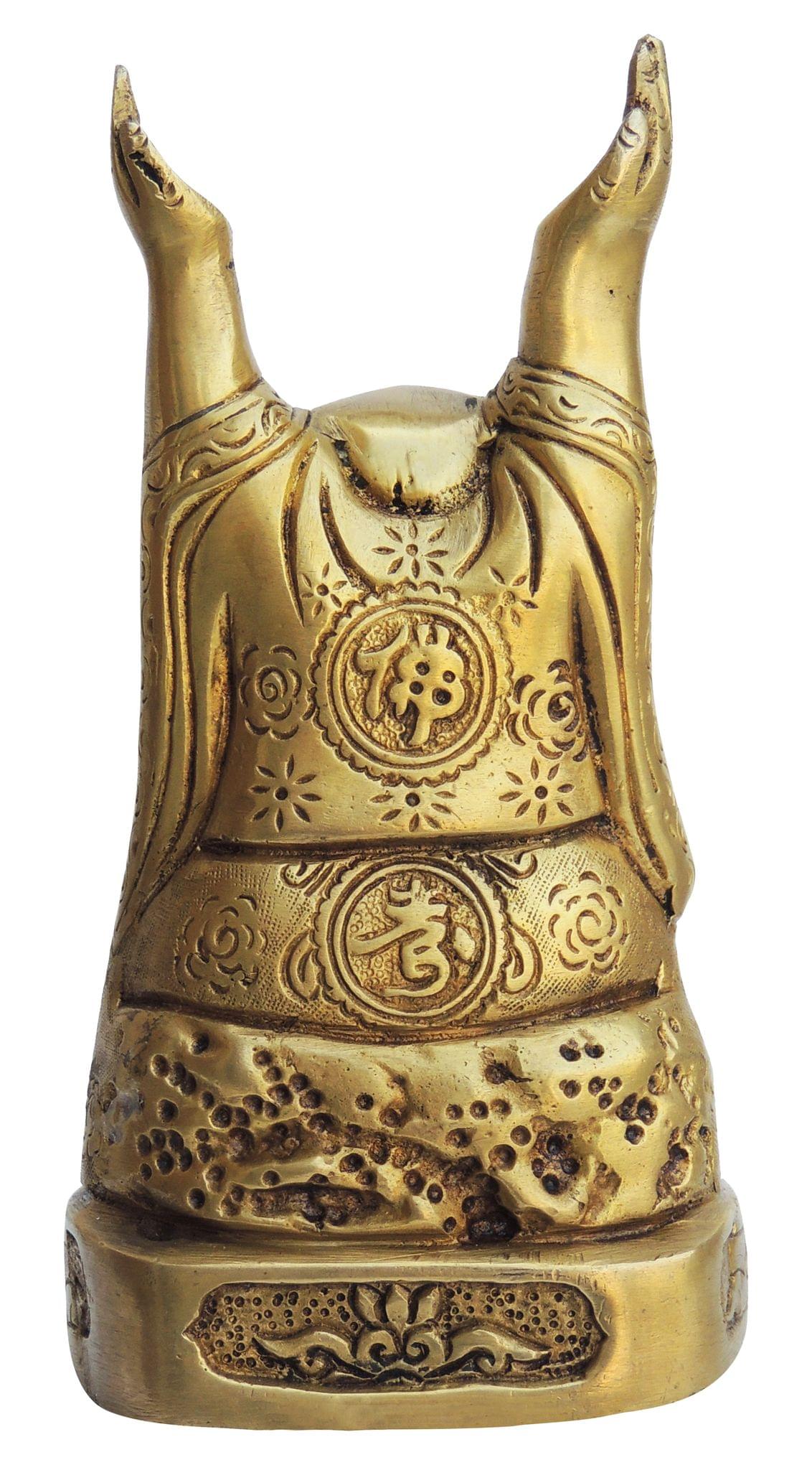Brass Showpiece Laughing Buddha God Idol Statue - 3.5*3*7 Inch (BS1361 F)