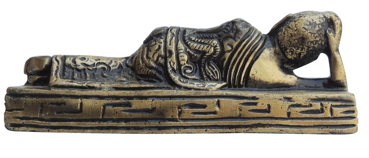 Brass Showpiece Sleeping Buddha Statue - 4*0.5*1.5 Inch (BS1364 C)