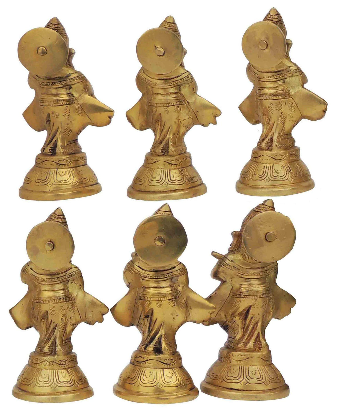 Brass Showpiece Musical Ganesh 6 pcs set God Idol Statue-3*2.5*6 Inch (BS1368 D)