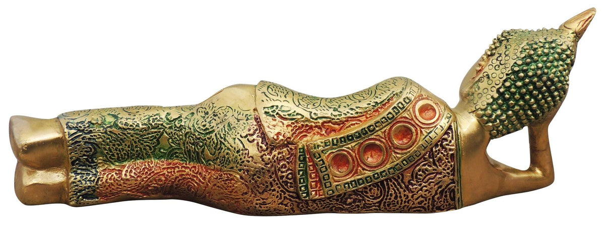 Brass Showpiece Sleeping Buddha Statue - 13*2.3*4.2 Inch (BS136 )