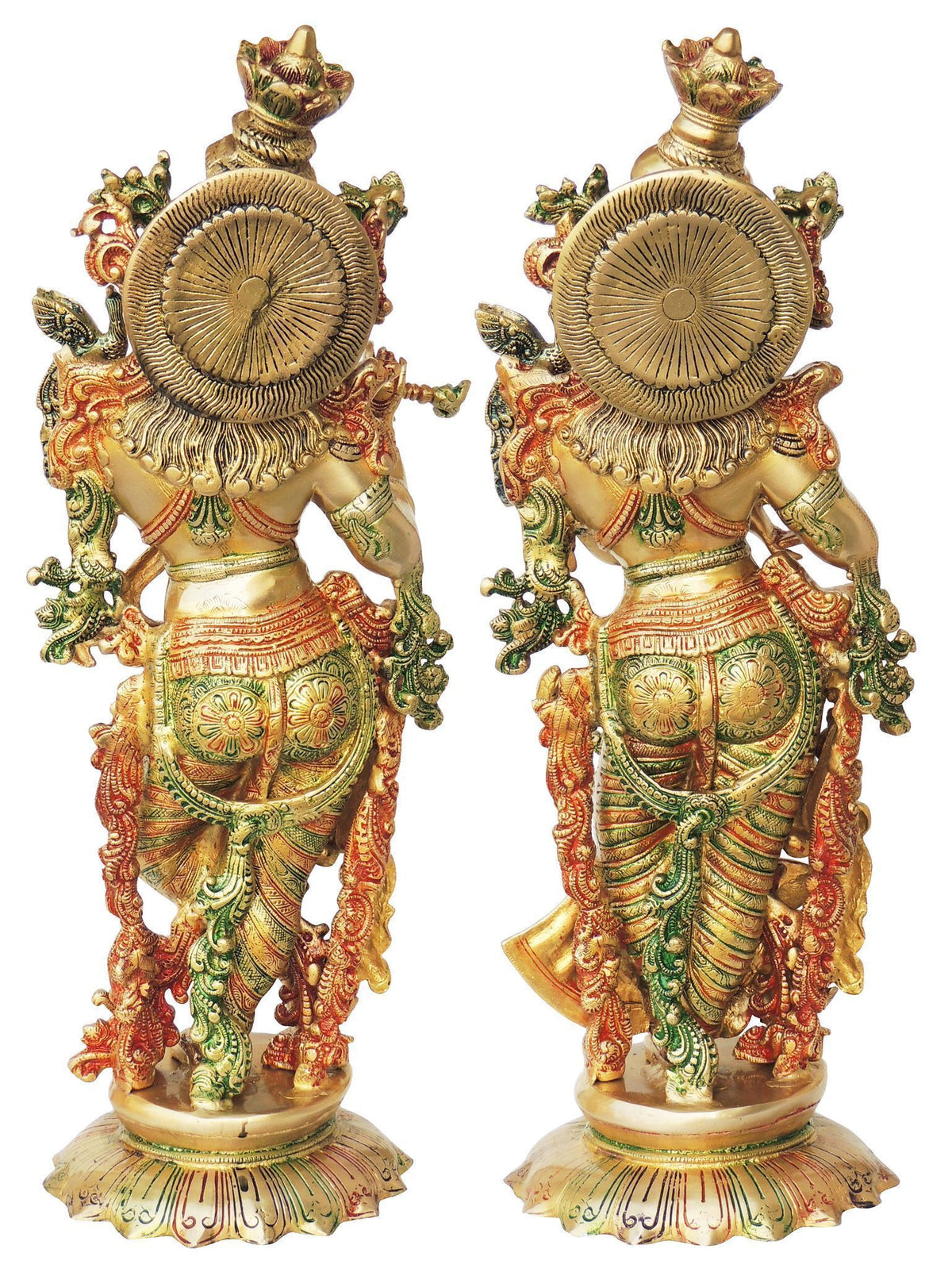 Brass Showpiece Radha Krishna God Idol Statue - 9*7.5*25.5 Inch (BS1379)
