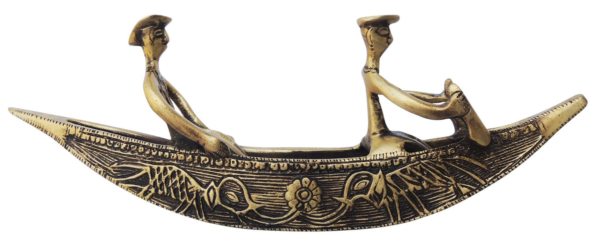 Brass Showpiece Boat Statue - 12*2*4.5 Inch (BS1387 B)