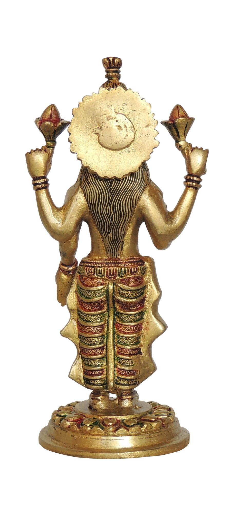 Brass Showpiece Laxmi Colour God Idol Statue - 4.5*3.5*9.3 Inch (BS1412 L )